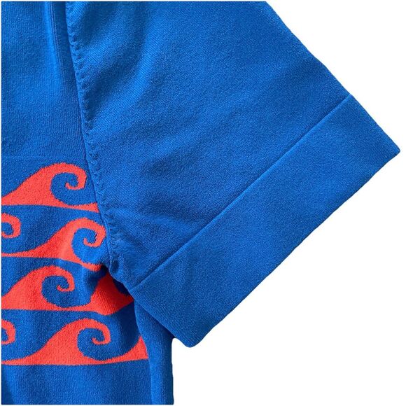 Tory Burch Sport Top Performance Large (runs Small) Tennis Golf Wave Knit Vtg - Picture 4 of 8